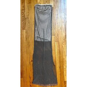 OPDNY One Piece Designs NYC Party Crystal Dress Sheer Maxi Tube Strapless Dress